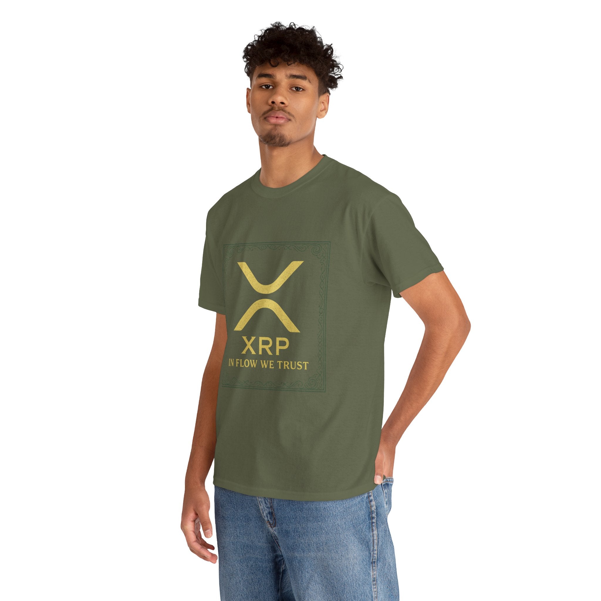 XRP Logo T-Shirt — "In Flow We Trust" Crypto Tee for Ripple Fans
