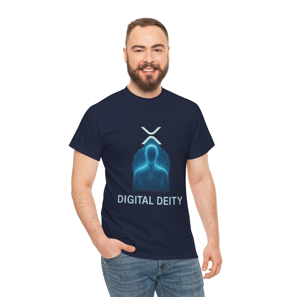 Digital Deity T‑Shirt — Futuristic Neon Tech Hoodie Tee