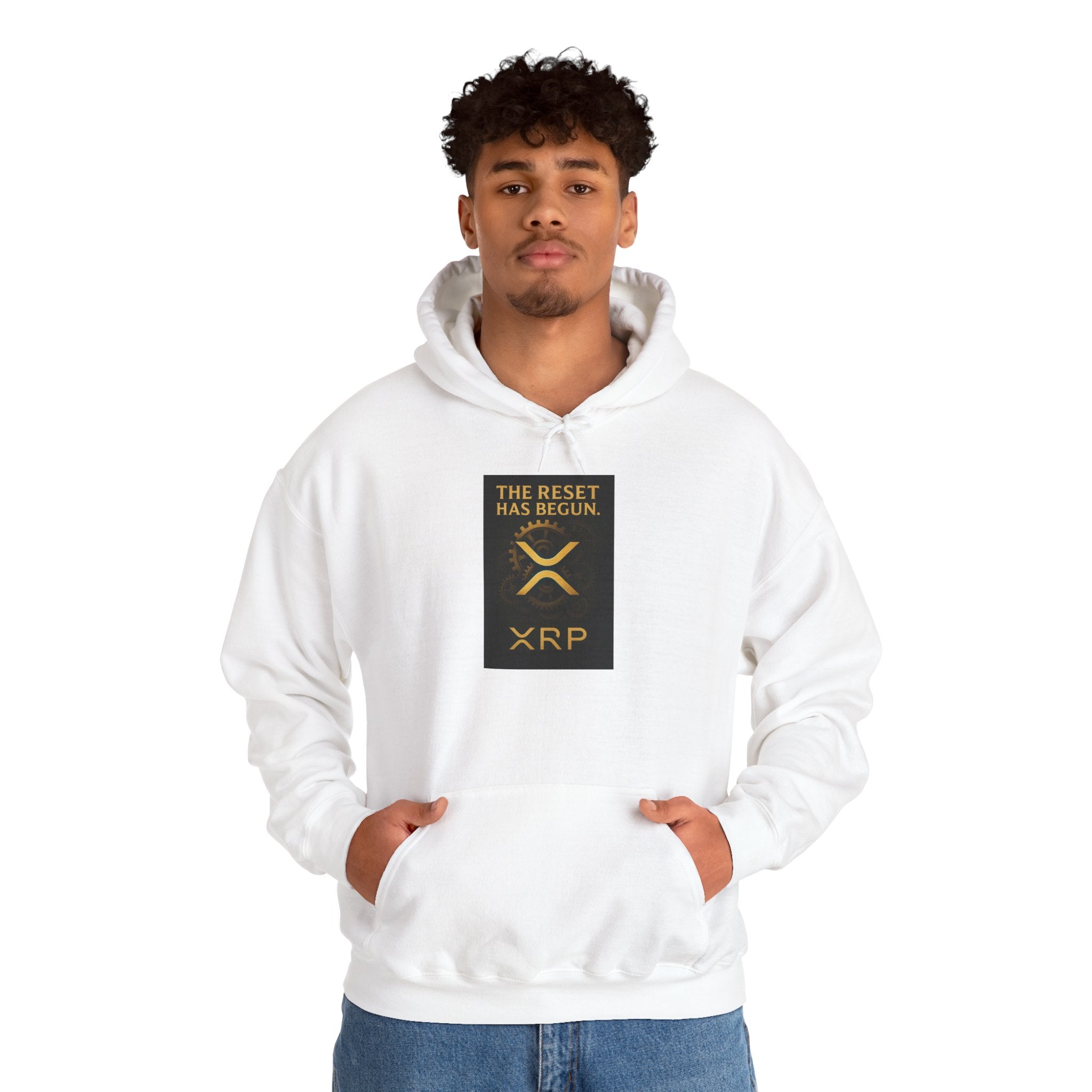XRP Hoodie — "The Reset Has Begun" Crypto Logo Pullover