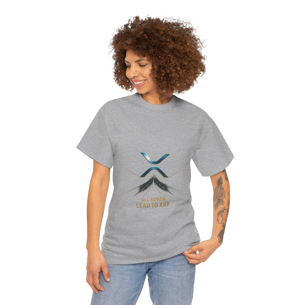 All Roads Lead to XRP T-Shirt — Crypto Ripple Logo Tee