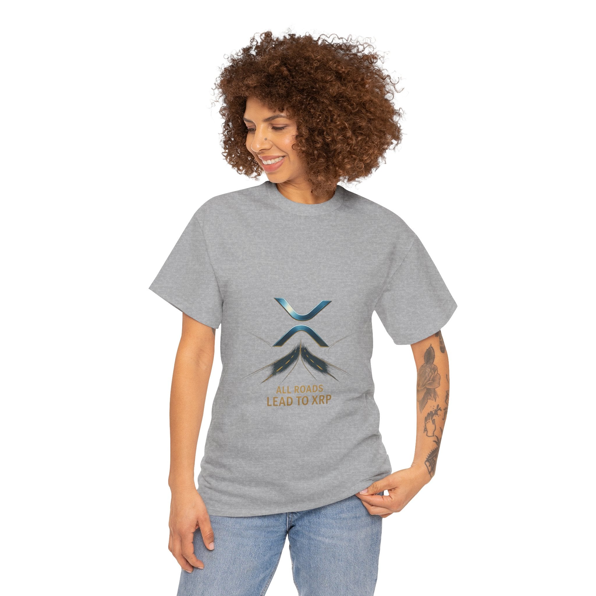 All Roads Lead to XRP T-Shirt — Crypto Ripple Logo Tee