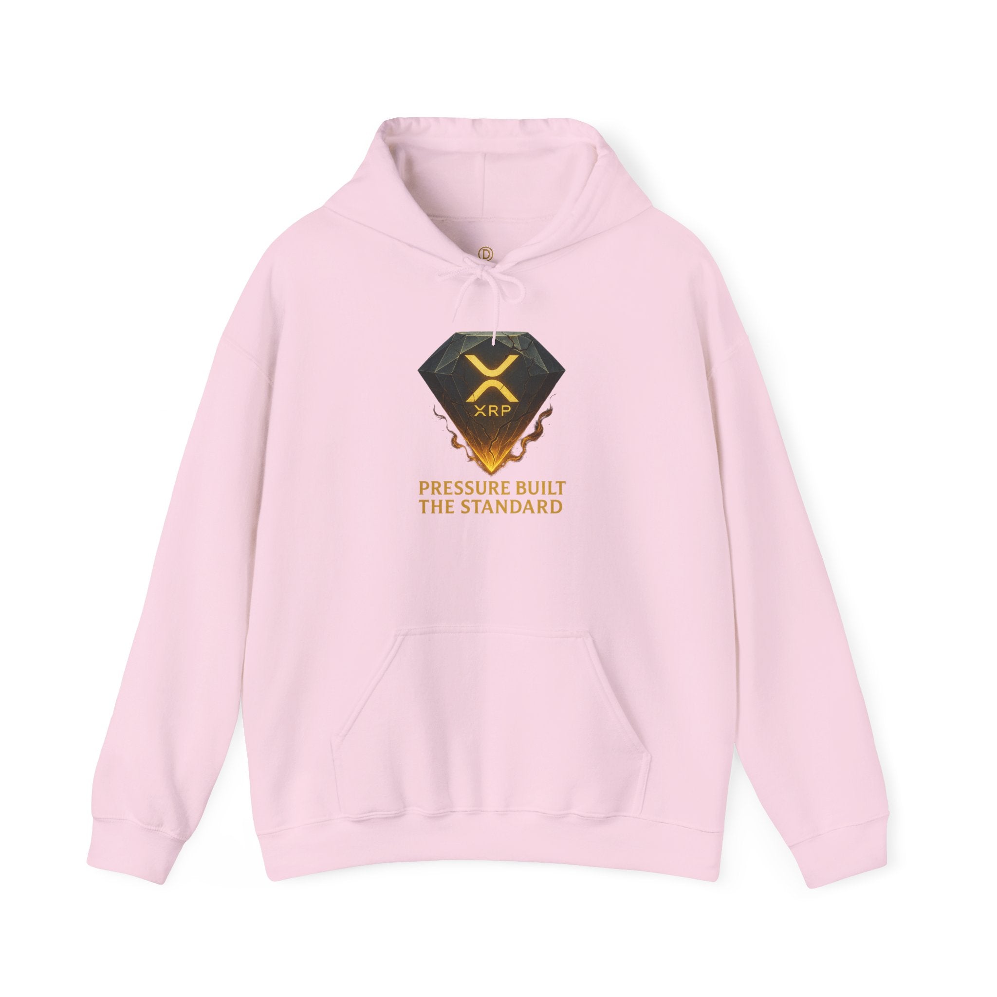 XRP Crypto Hoodie — "Pressure Built The Standard" Logo Pullover