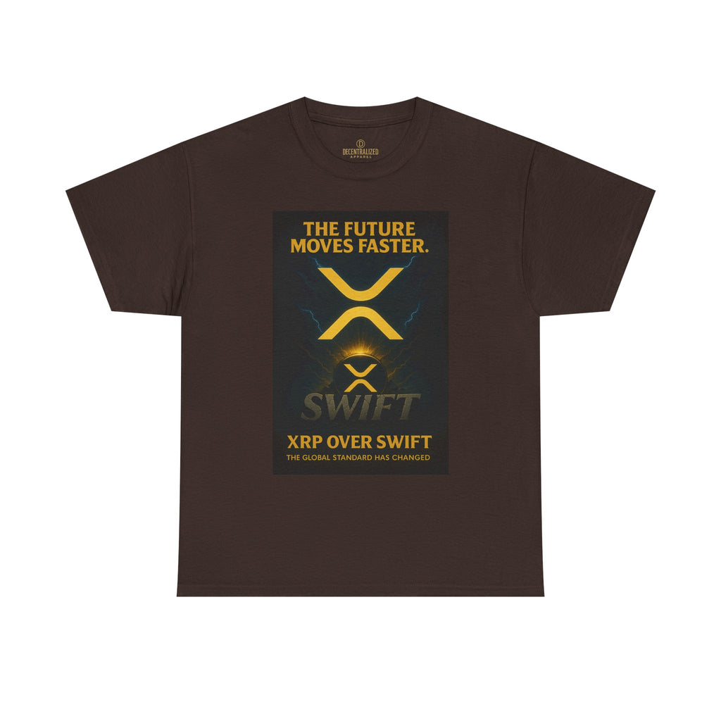 XRP Swift Crypto T-Shirt — “The Future Moves Faster” XRP Over Swift Tee