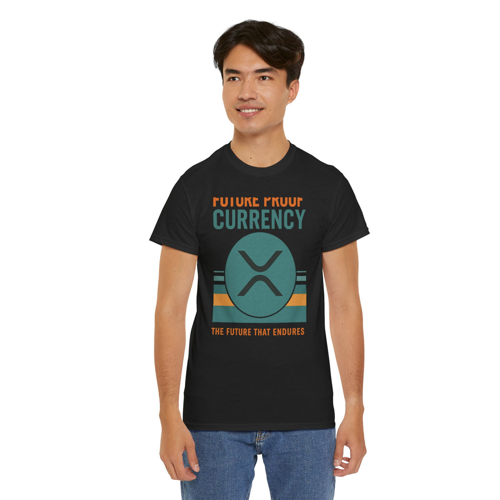 RIPPLE XRP 'Future Proof Currency' Graphic Tee — Crypto Retro Logo Shirt