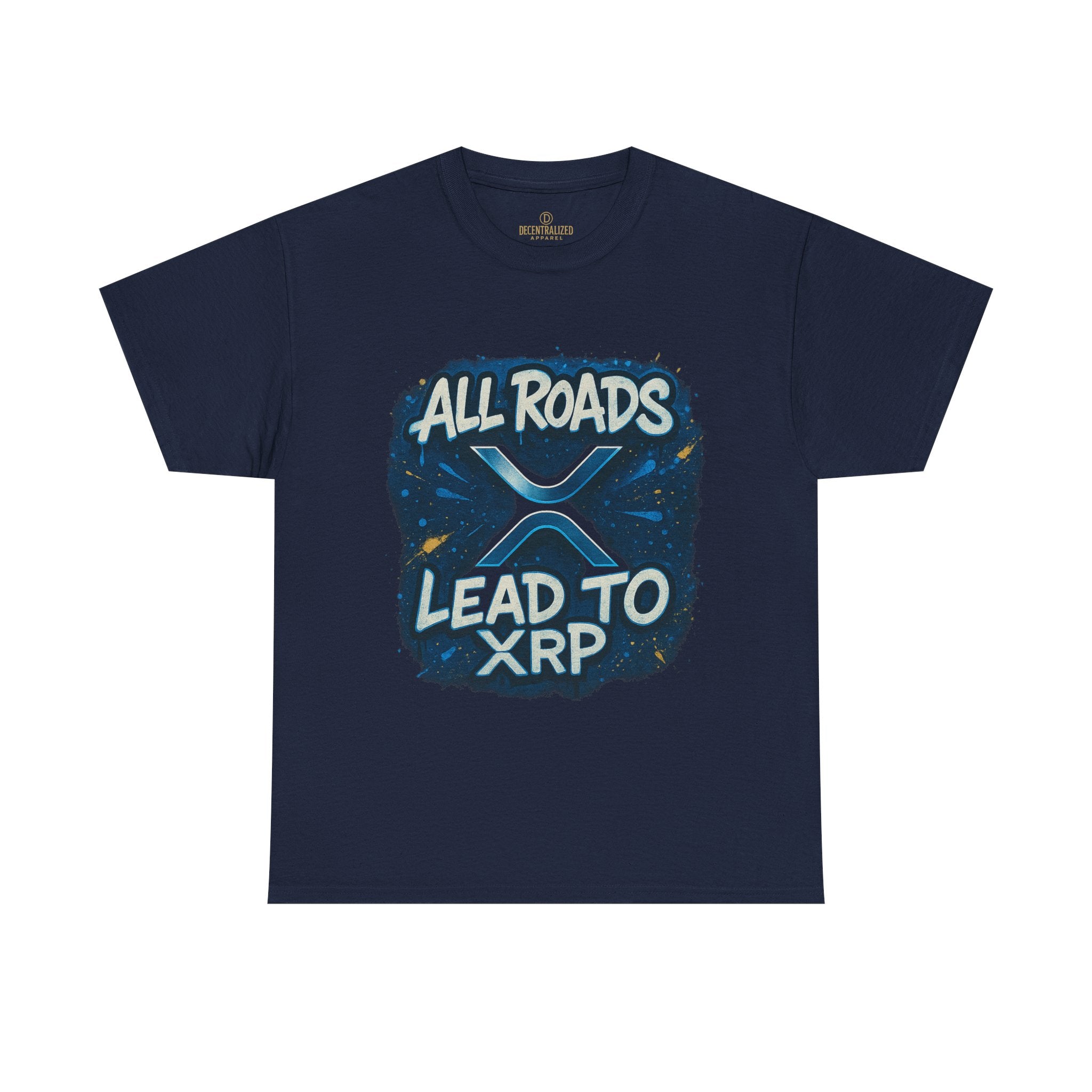 XRP Crypto T-Shirt — "All Roads Lead to XRP" Graphic Tee