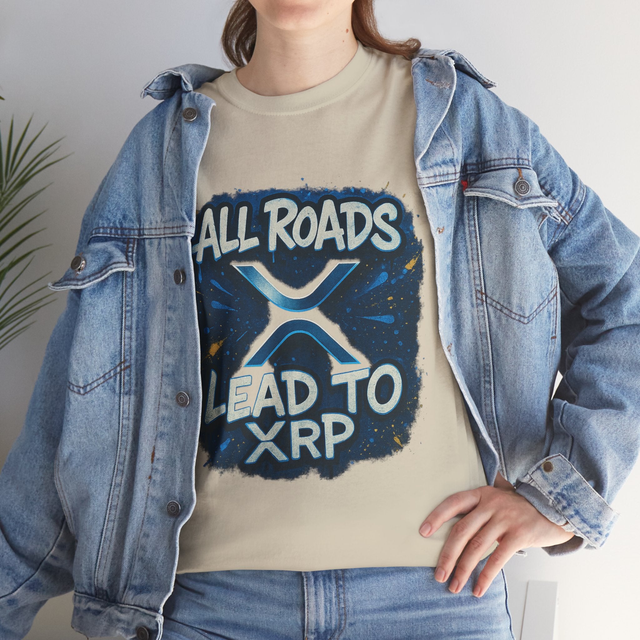 XRP Crypto T-Shirt — "All Roads Lead to XRP" Graphic Tee