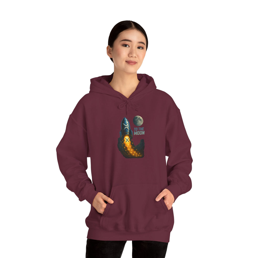 To the Moon Rocket Hoodie — Space Graphic Pullover