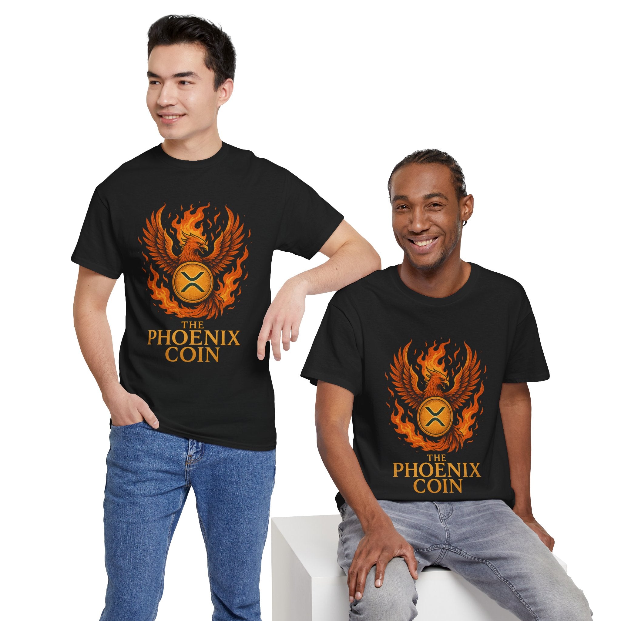 Phoenix Coin T‑Shirt — Fiery Phoenix Crypto Logo Tee