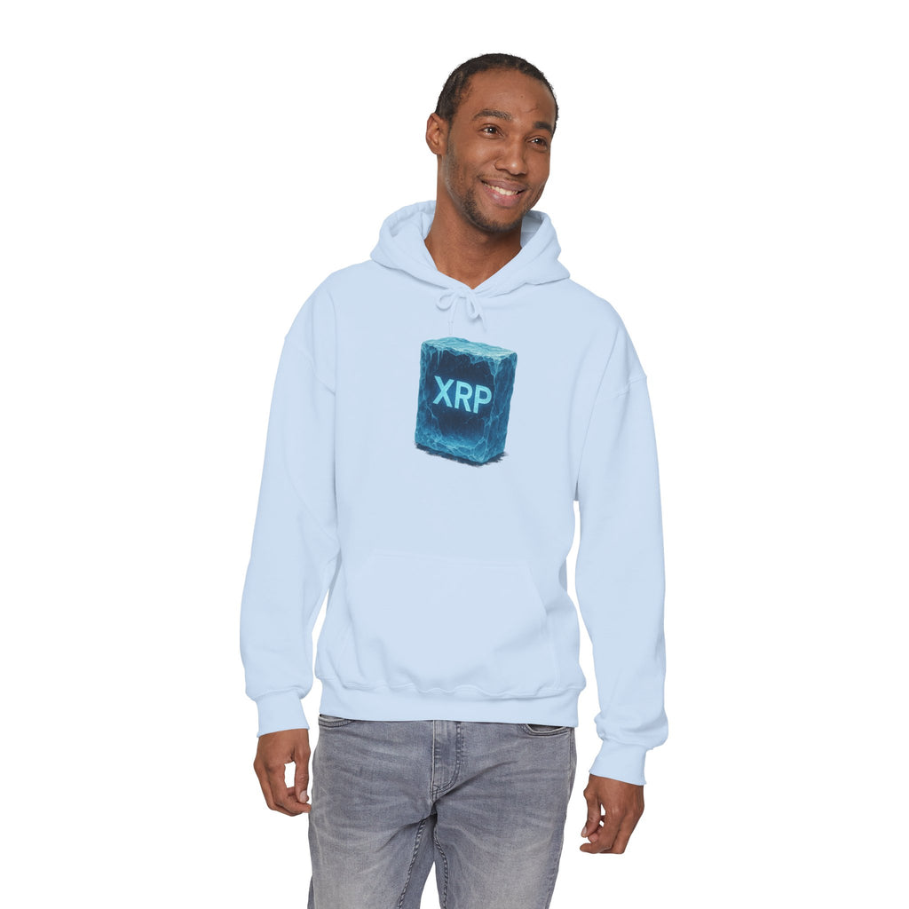 XRP Frozen Cube Hoodie — Crypto Ice Block Sweater for XRP Fans