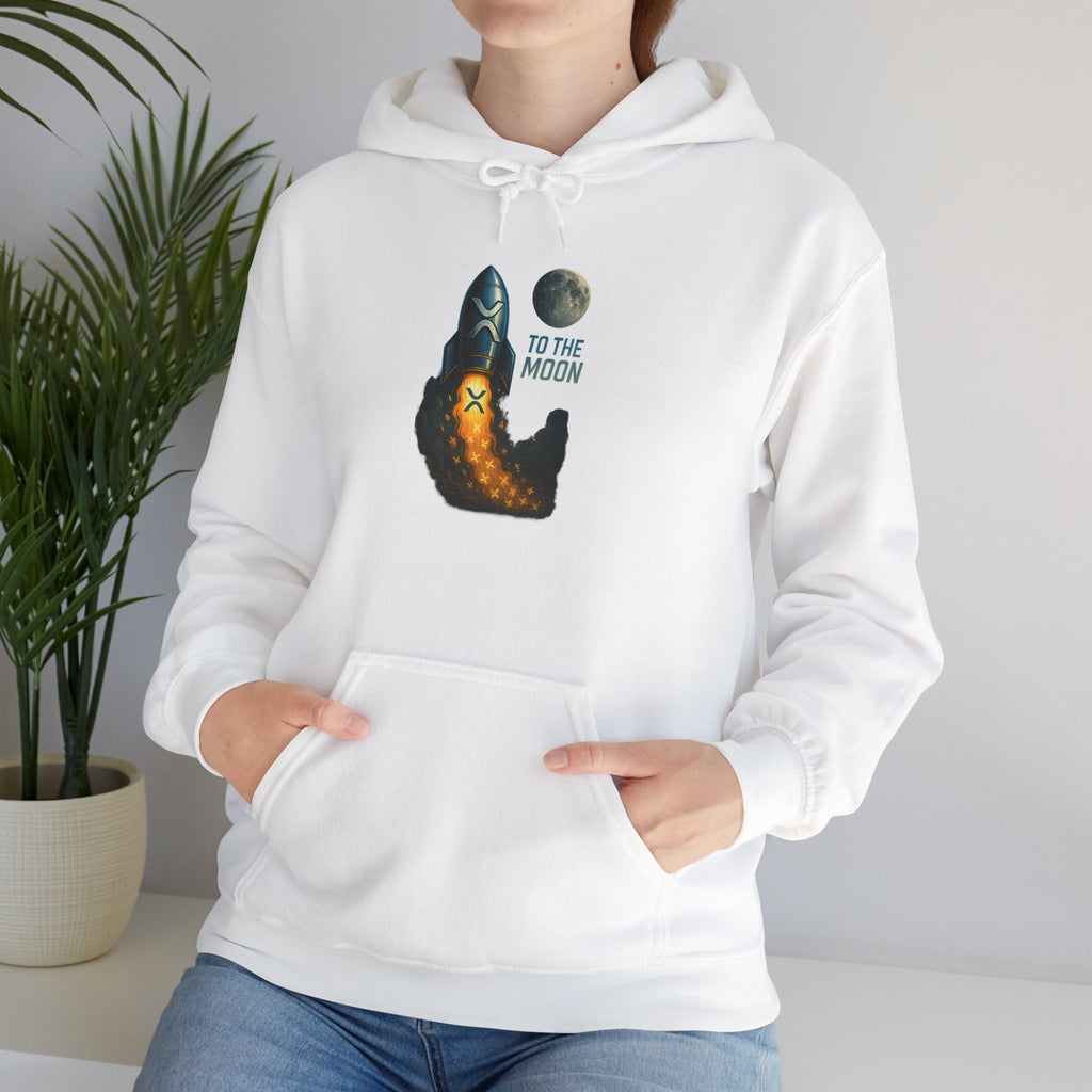To the Moon Rocket Hoodie — Space Graphic Pullover