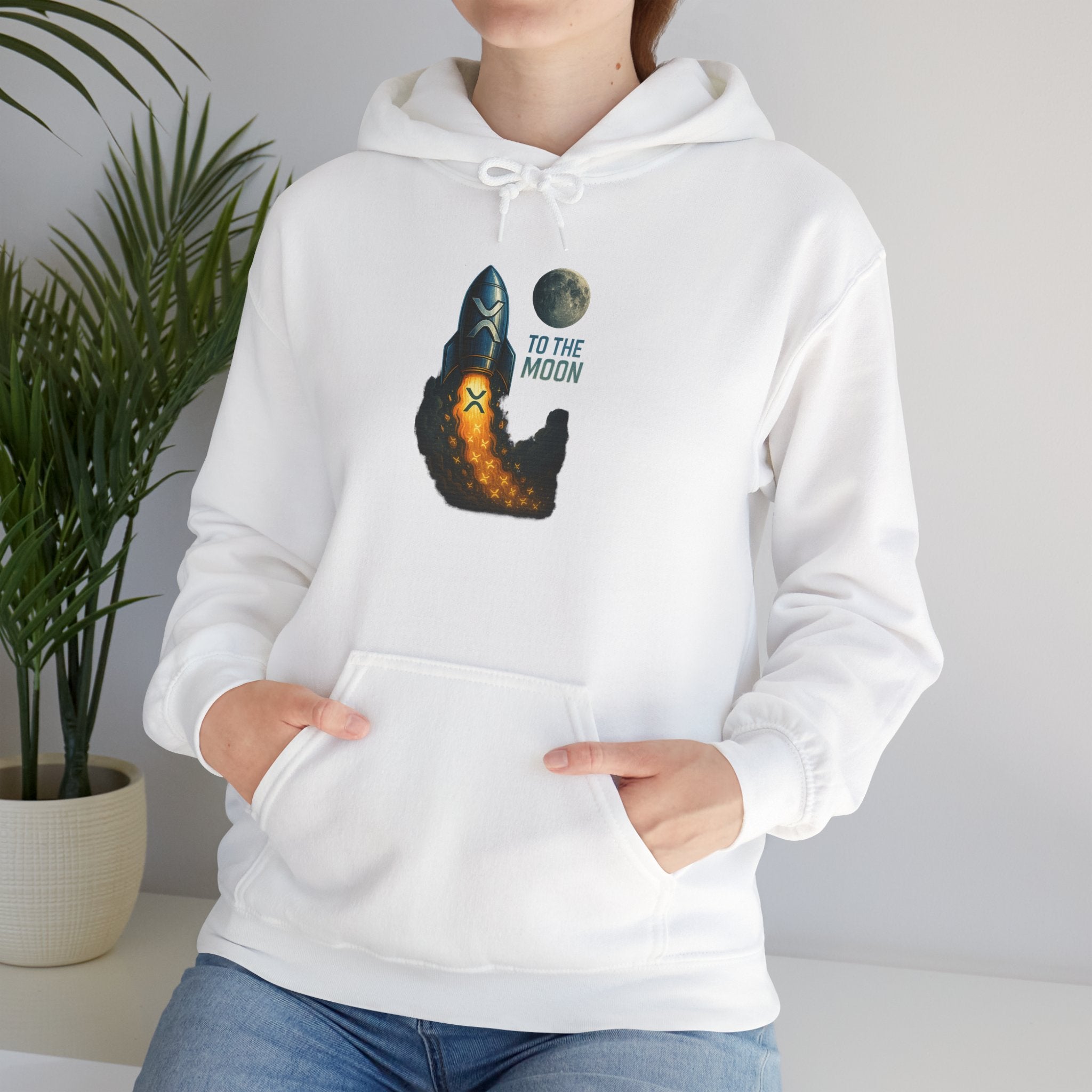 To the Moon Rocket Hoodie — Space Graphic Pullover