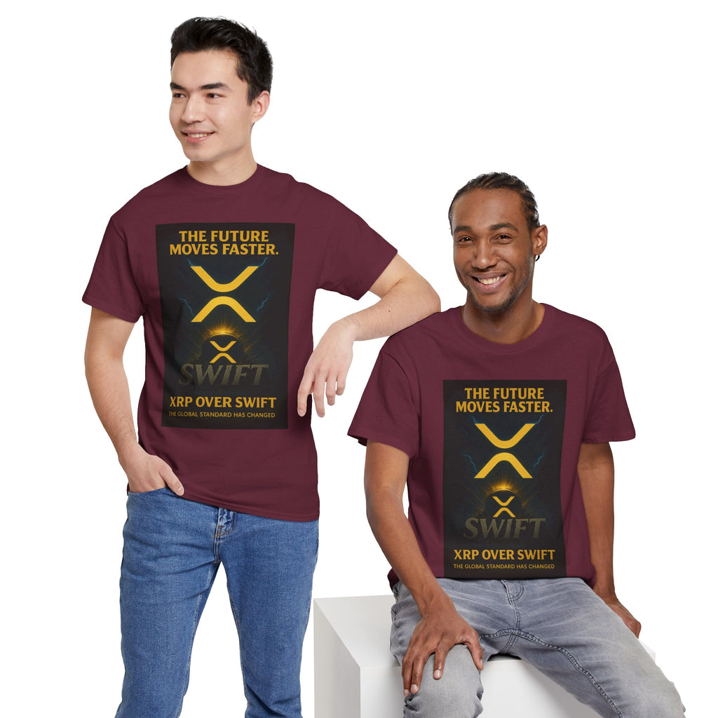 XRP Swift Crypto T-Shirt — “The Future Moves Faster” XRP Over Swift Tee