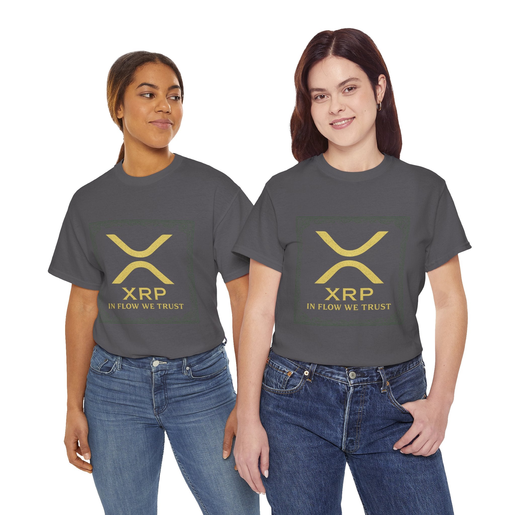 XRP Logo T-Shirt — "In Flow We Trust" Crypto Tee for Ripple Fans