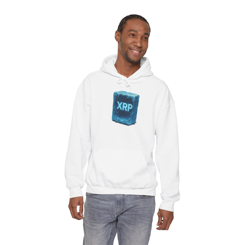 XRP Frozen Cube Hoodie — Crypto Ice Block Sweater for XRP Fans