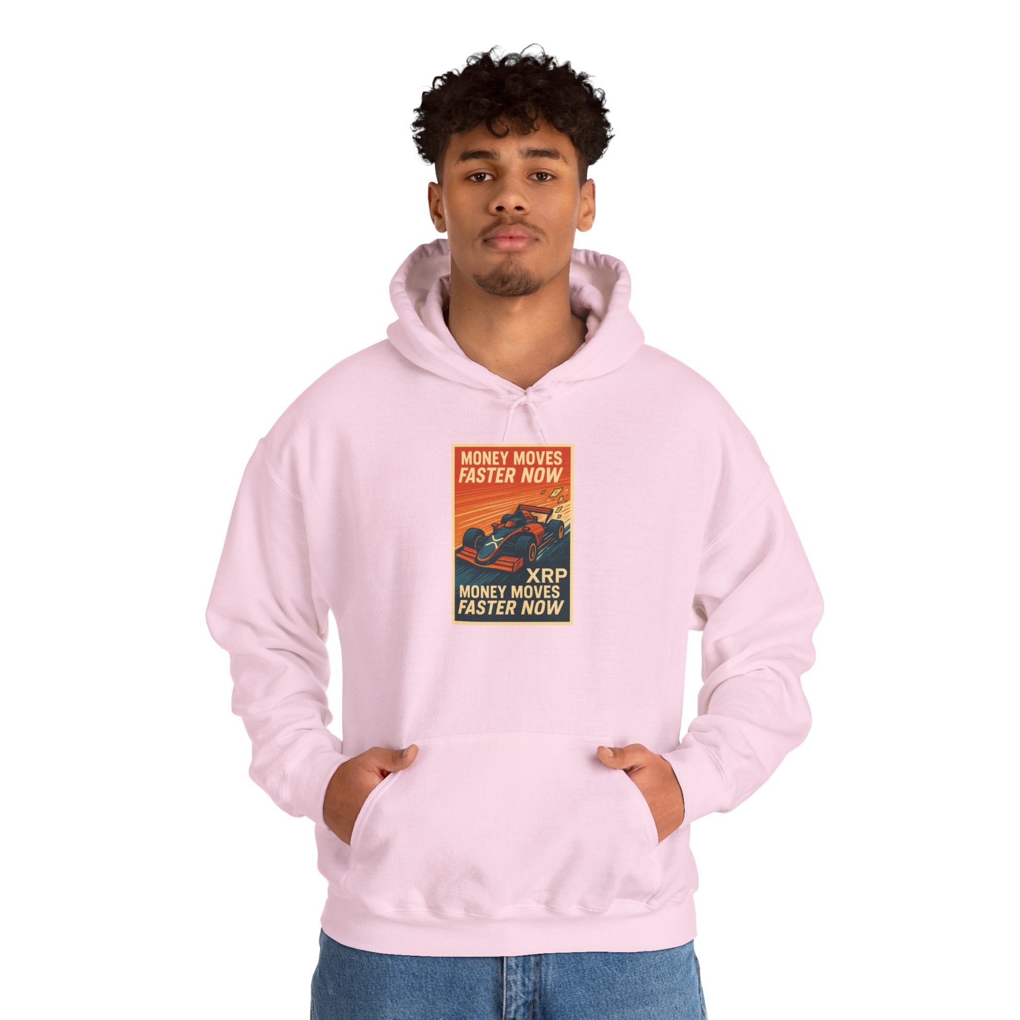 XRP 'Money Moves Faster Now' Hoodie – Crypto Retro Graphic Pullover