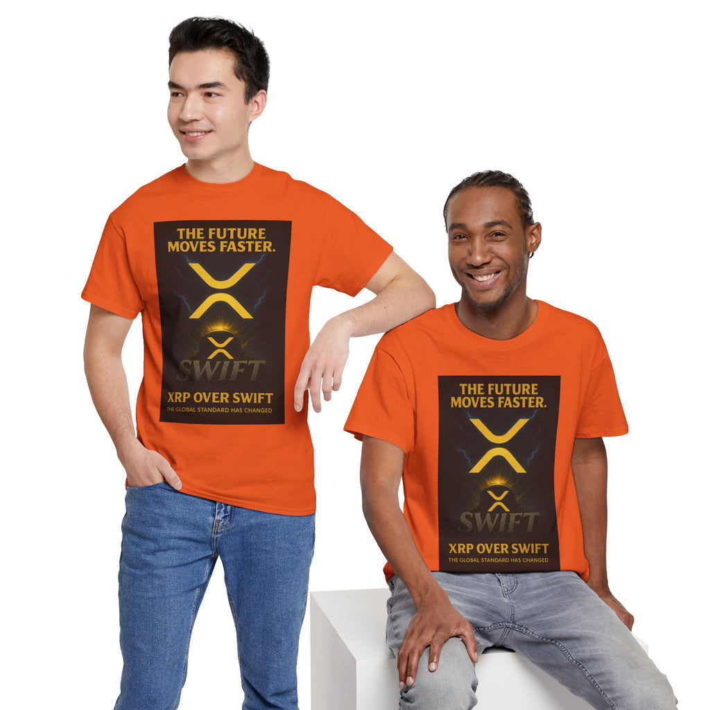 XRP Swift Crypto T-Shirt — “The Future Moves Faster” XRP Over Swift Tee