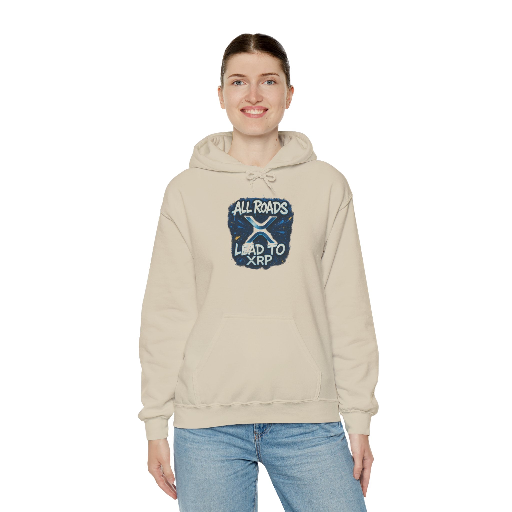 All Roads Lead to XRP Hoodie – Crypto Ripple Logo Sweatshirt