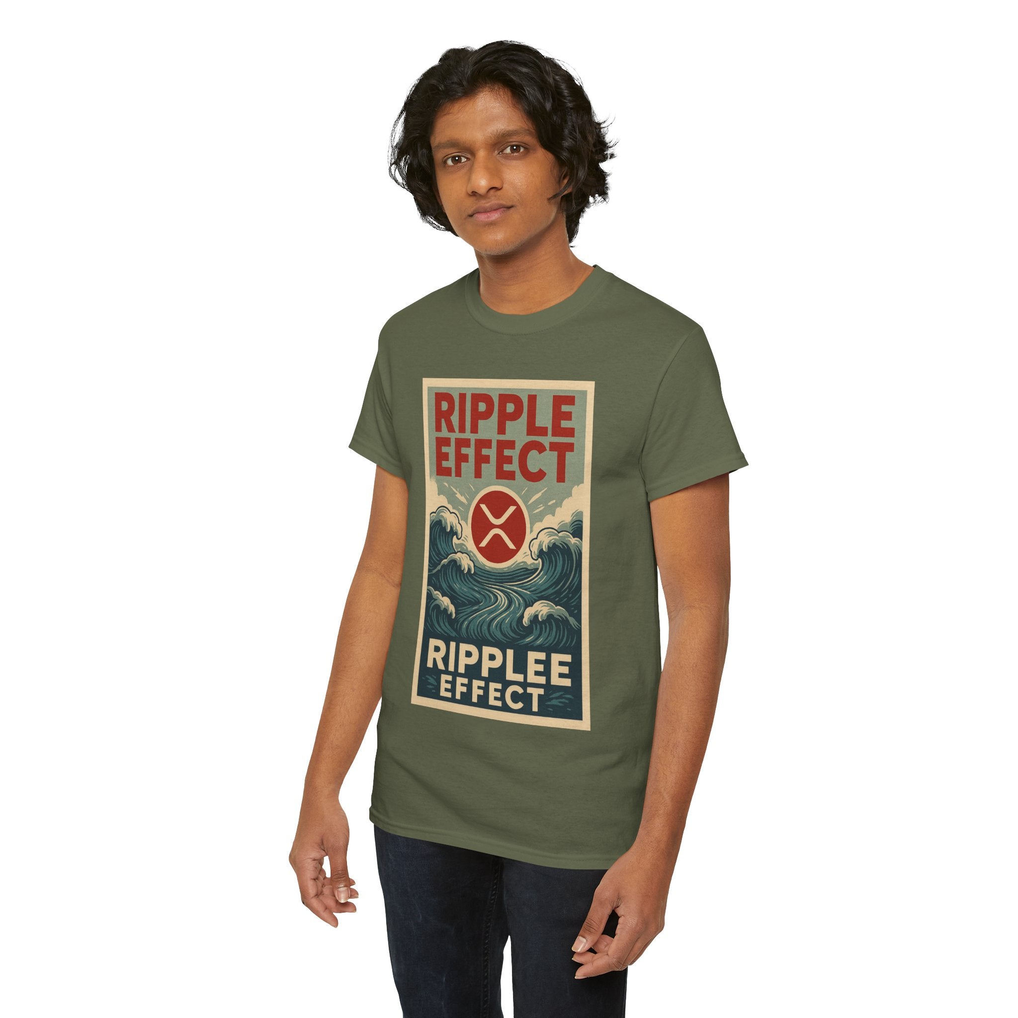 Ripple Effect Tee — Vintage Wave XRP Crypto Graphic T-Shirt