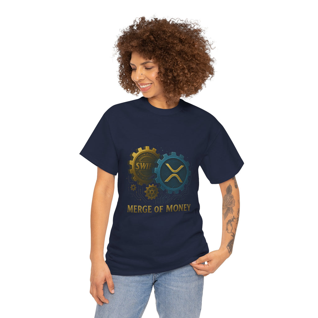 Merge of Money Tee - Cryptocurrency Gears XRP & SWI Crypto T-Shirt