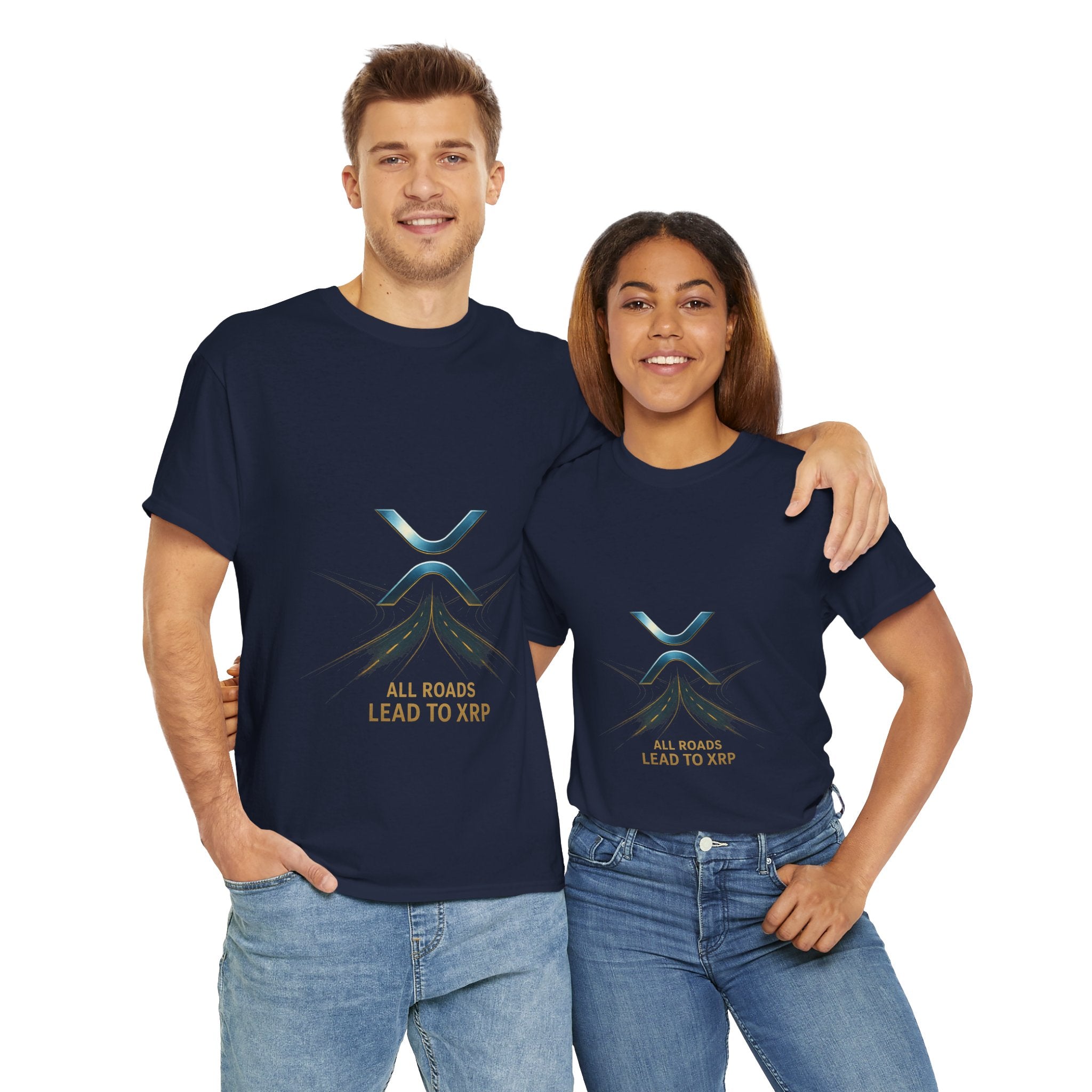All Roads Lead to XRP T-Shirt — Crypto Ripple Logo Tee