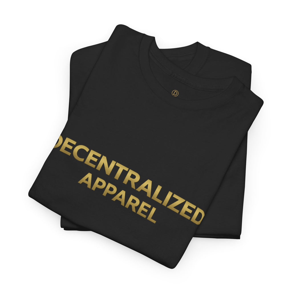Decentralized Apparel T‑Shirt — Minimal Gold Logo Tee