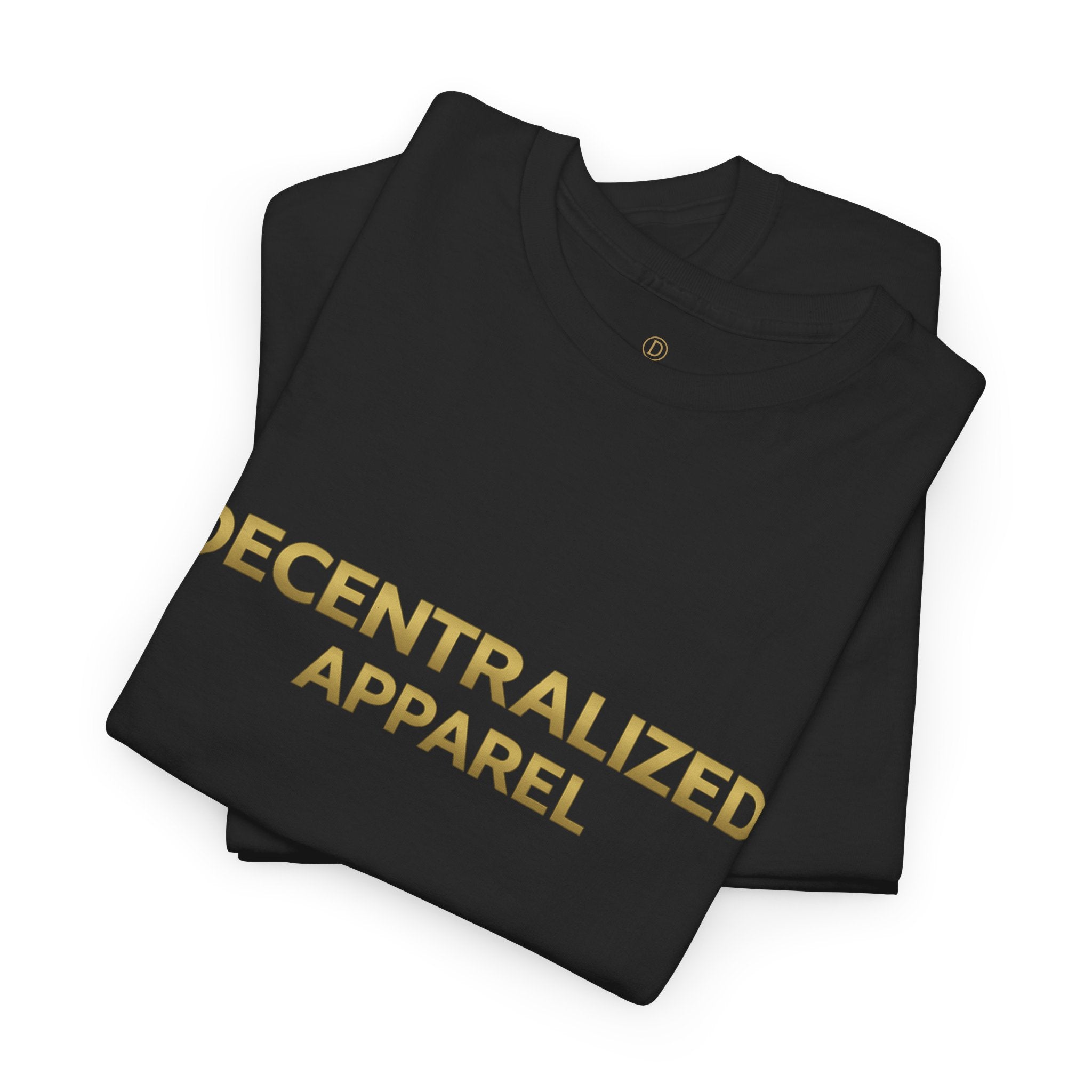 Decentralized Apparel T‑Shirt — Minimal Gold Logo Tee