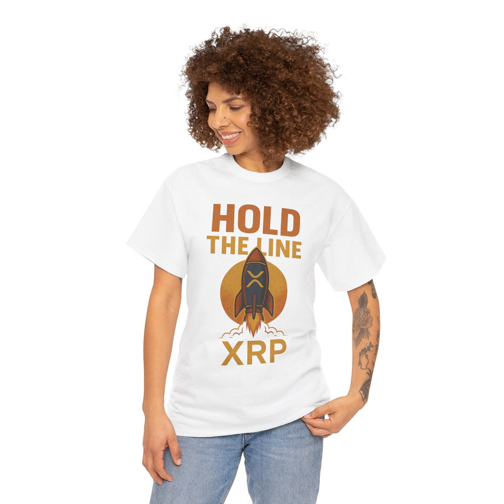 XRP Hold The Line Rocket Tee — Crypto Investor T‑Shirt