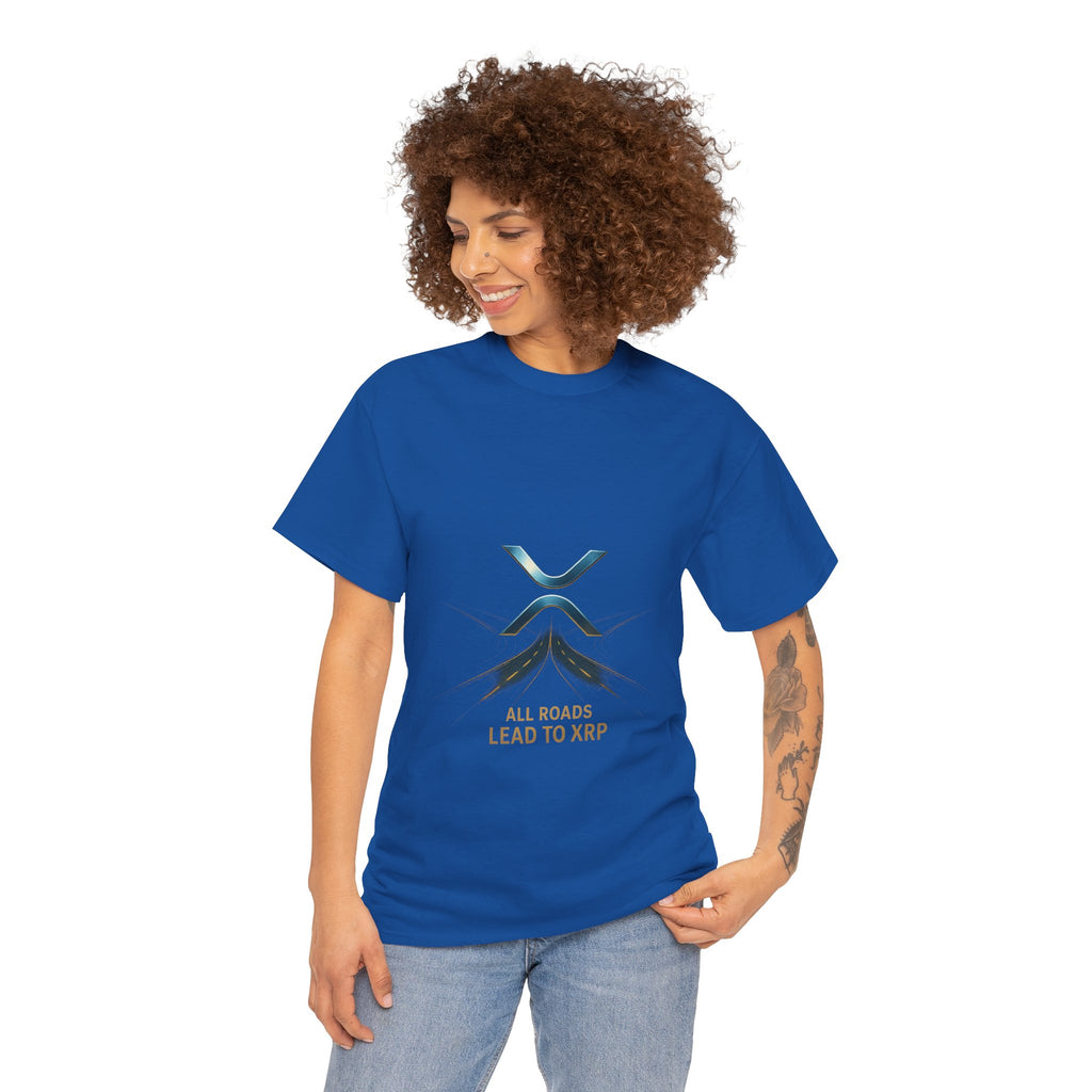 All Roads Lead to XRP T-Shirt — Crypto Ripple Logo Tee