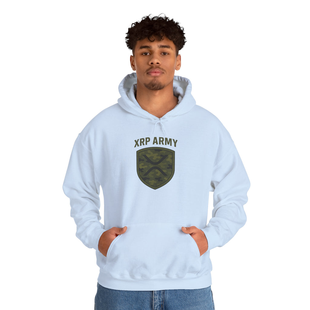 XRP Army Hoodie – Crypto Shield Camouflage Sweatshirt