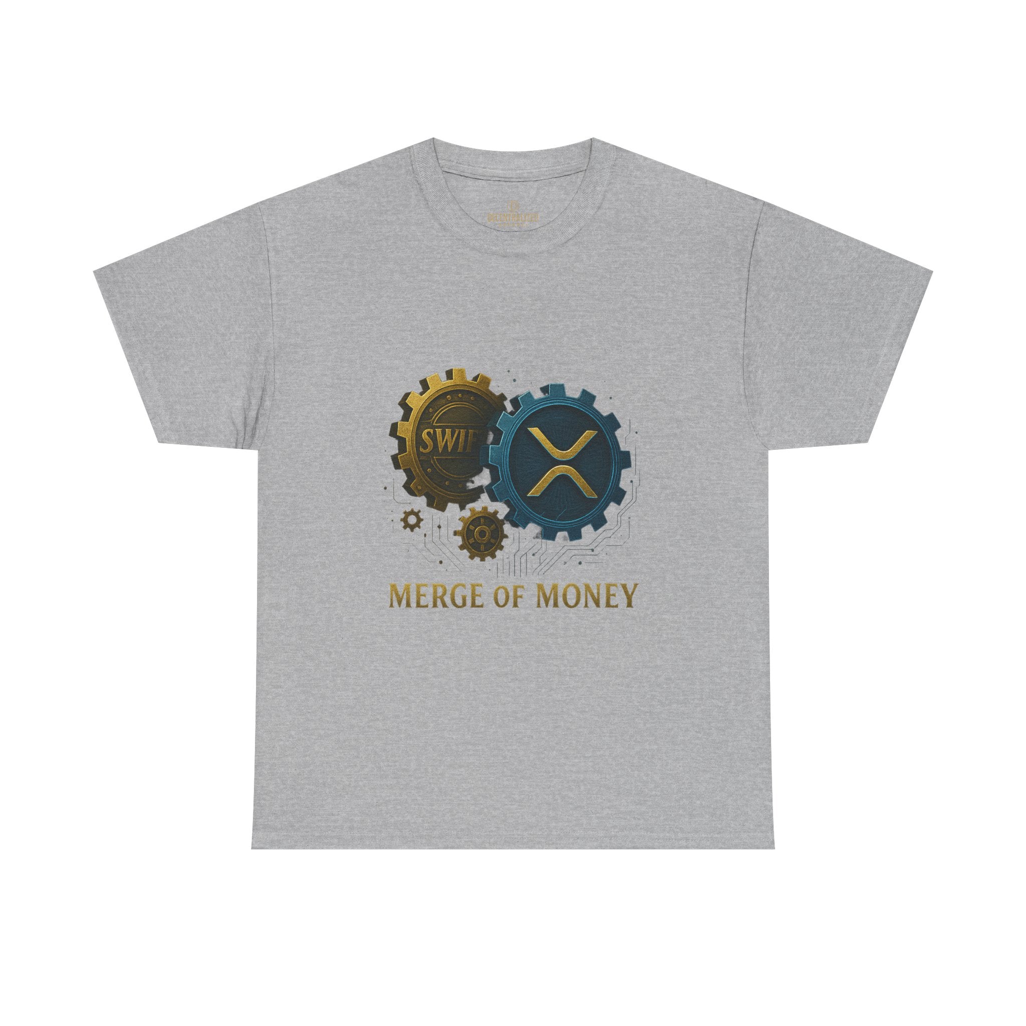 Merge of Money Tee - Cryptocurrency Gears XRP & SWI Crypto T-Shirt