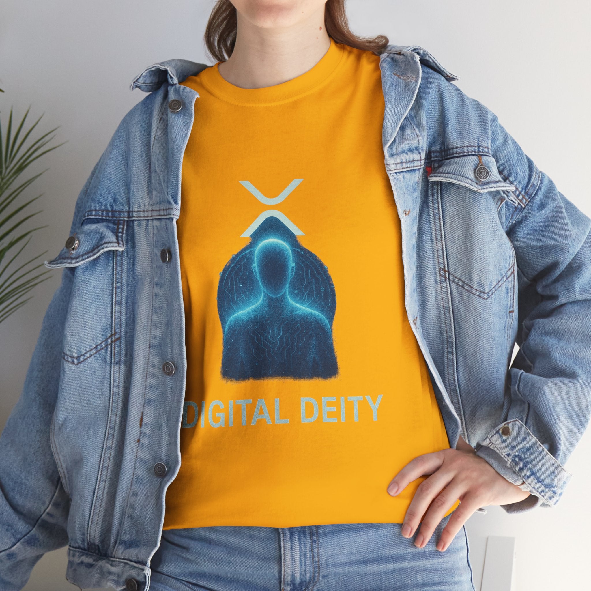 Digital Deity T‑Shirt — Futuristic Neon Tech Hoodie Tee
