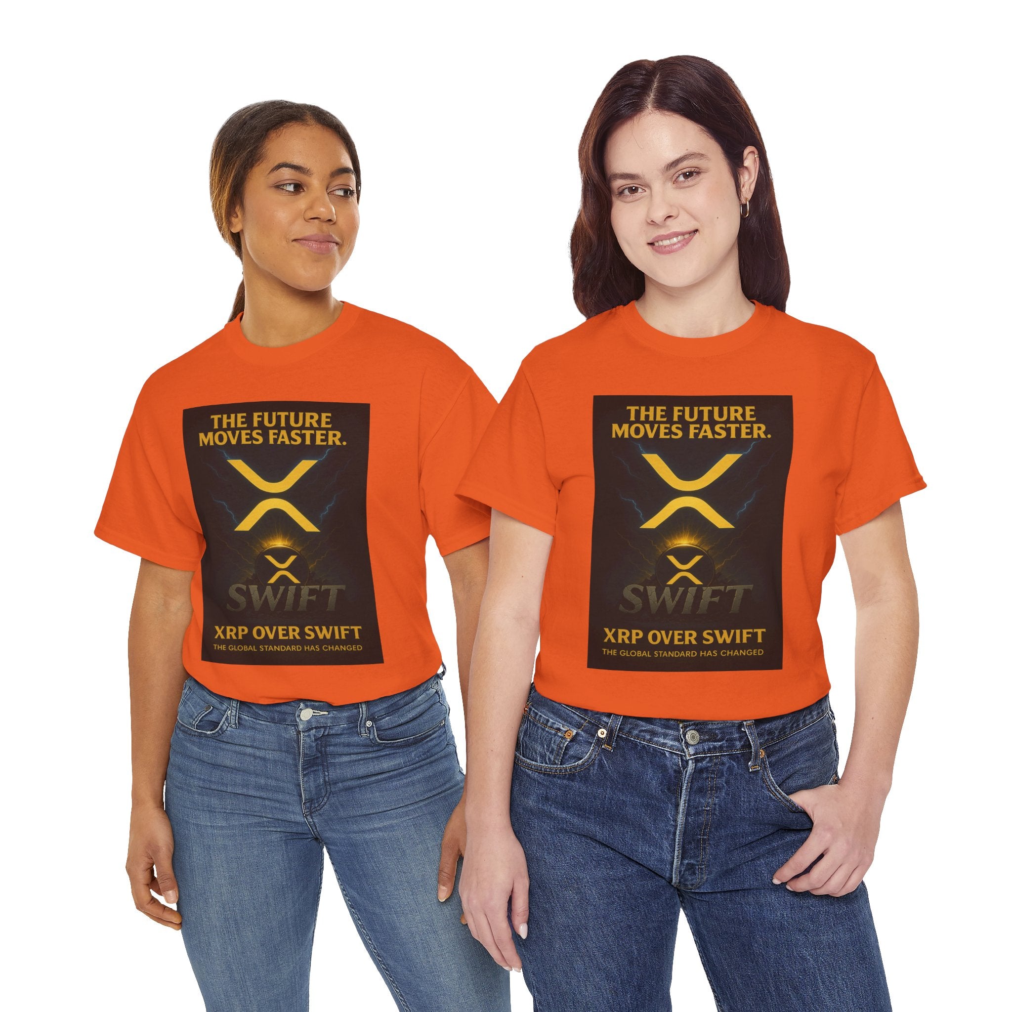 XRP Swift Crypto T-Shirt — “The Future Moves Faster” XRP Over Swift Tee