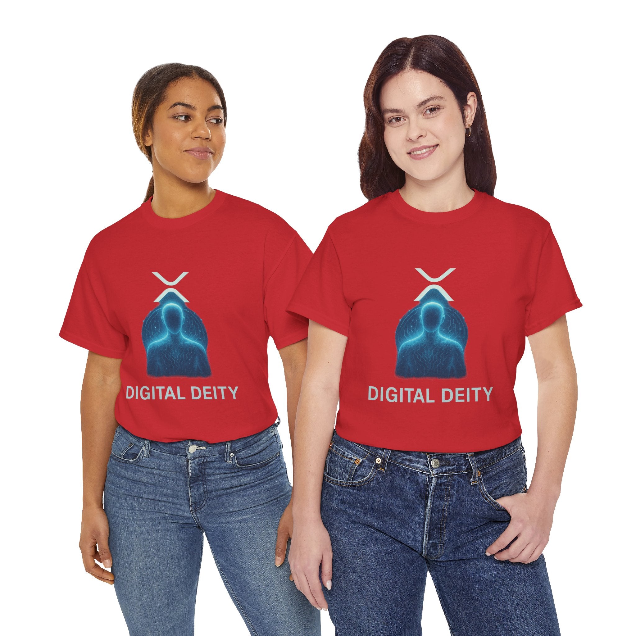 Digital Deity T‑Shirt — Futuristic Neon Tech Hoodie Tee