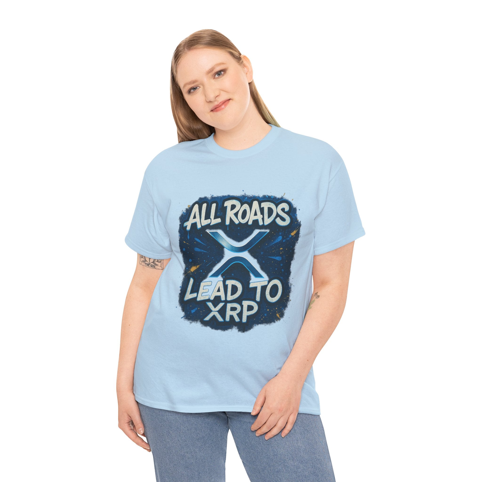 XRP Crypto T-Shirt — "All Roads Lead to XRP" Graphic Tee