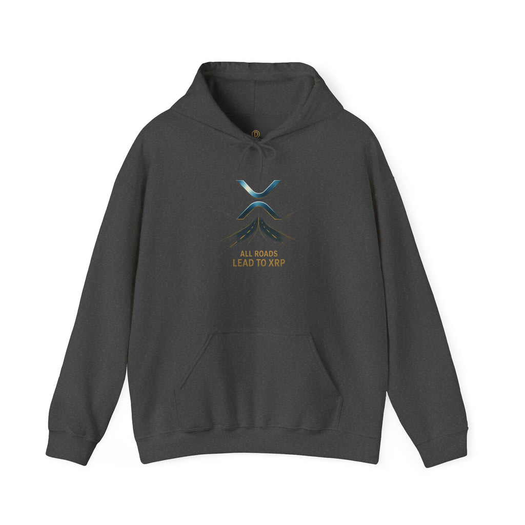 XRP Logo Hoodie — "All Roads Lead to XRP" Minimal Crypto Hoodie