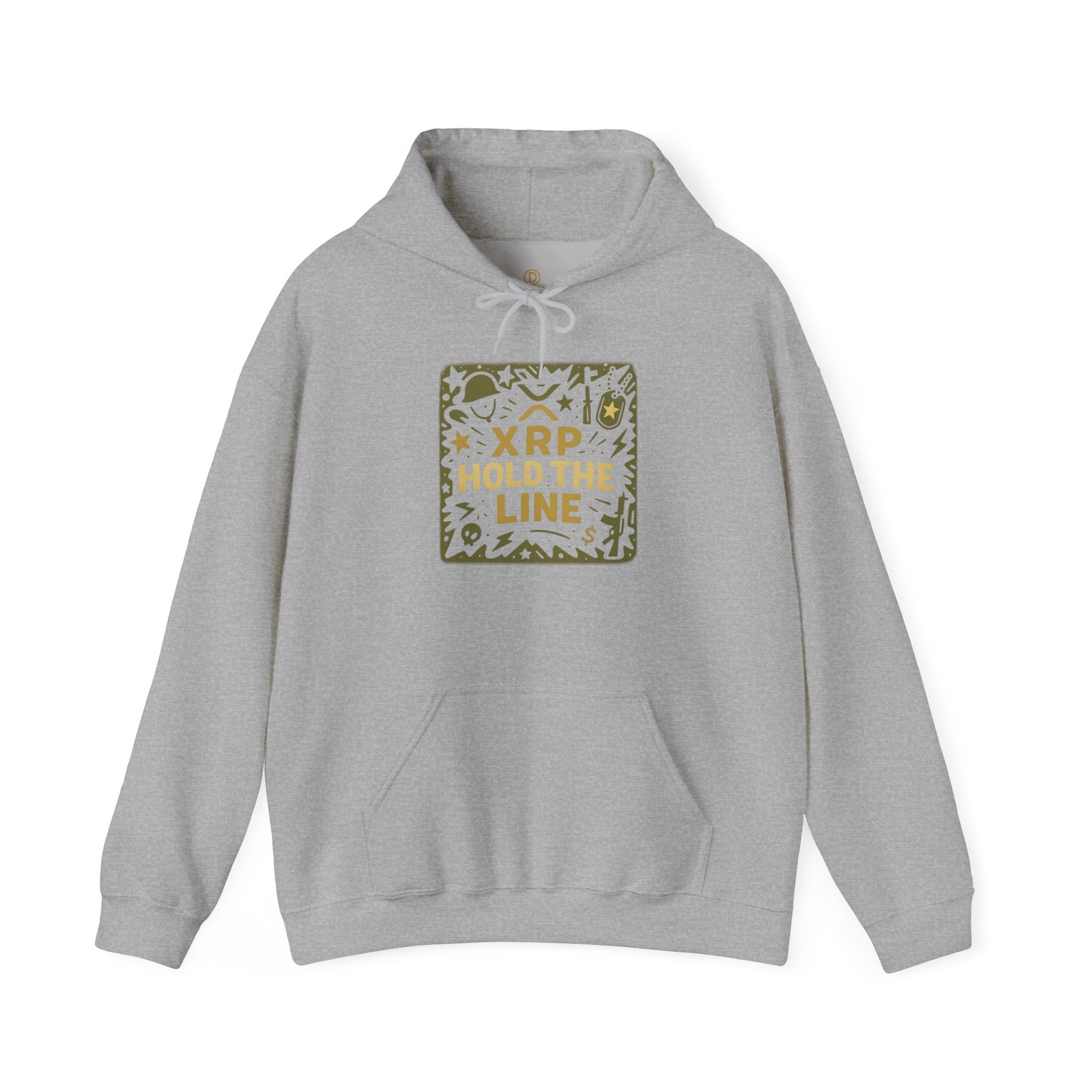 XRP Hold The Line Hoodie — Crypto Supporter Graphic Hooded Sweatshirt