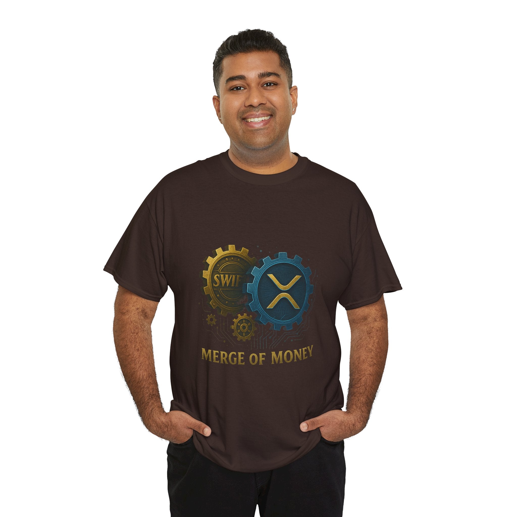 Merge of Money Tee - Cryptocurrency Gears XRP & SWI Crypto T-Shirt