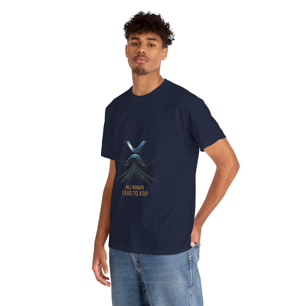 All Roads Lead to XRP T-Shirt — Crypto Ripple Logo Tee