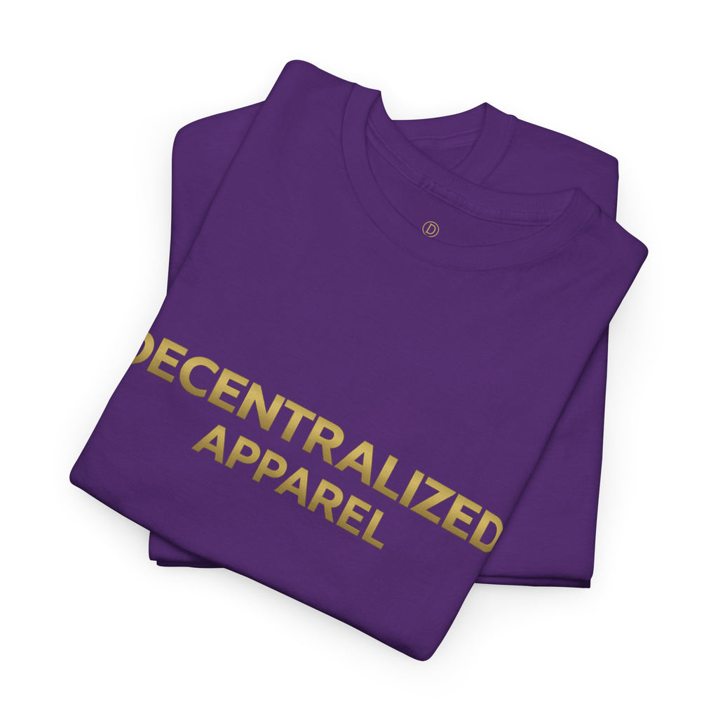Decentralized Apparel T‑Shirt — Minimal Gold Logo Tee