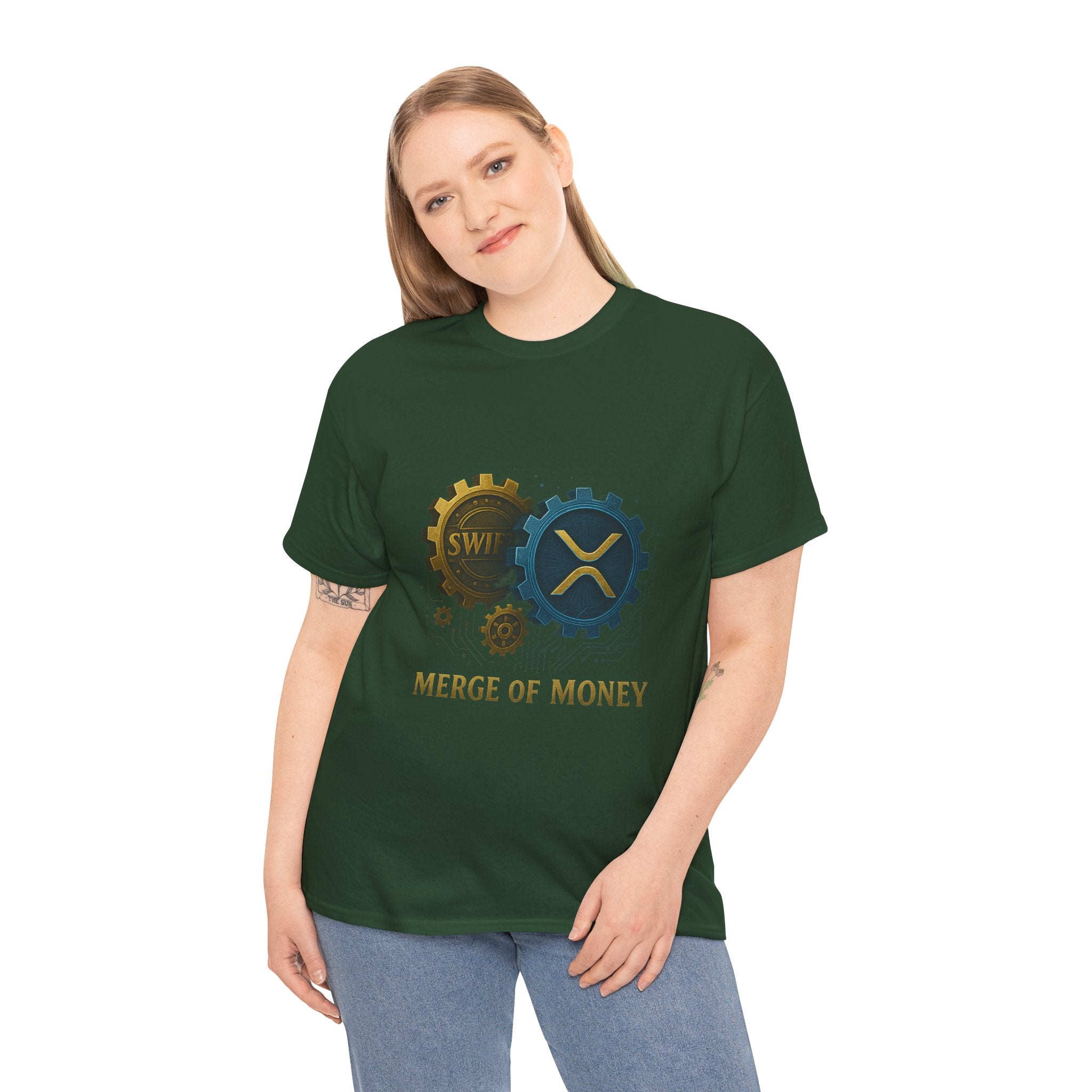 Merge of Money Tee - Cryptocurrency Gears XRP & SWI Crypto T-Shirt