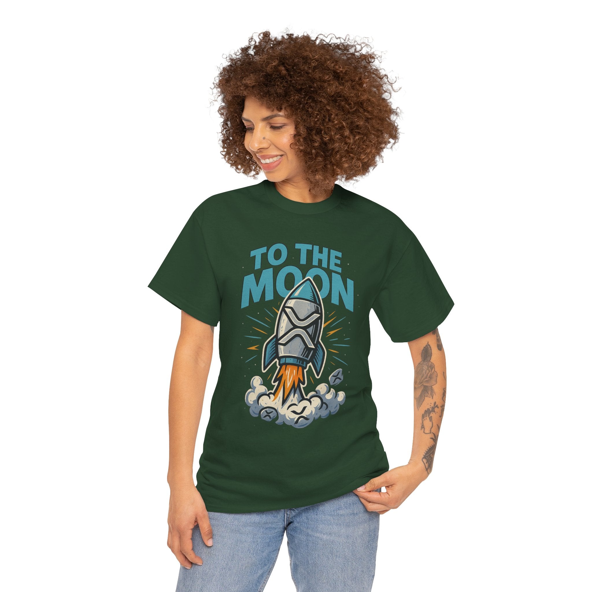 To The Moon Rocket T-Shirt — Space Graphic Tee for Crypto & Space Enthusiasts