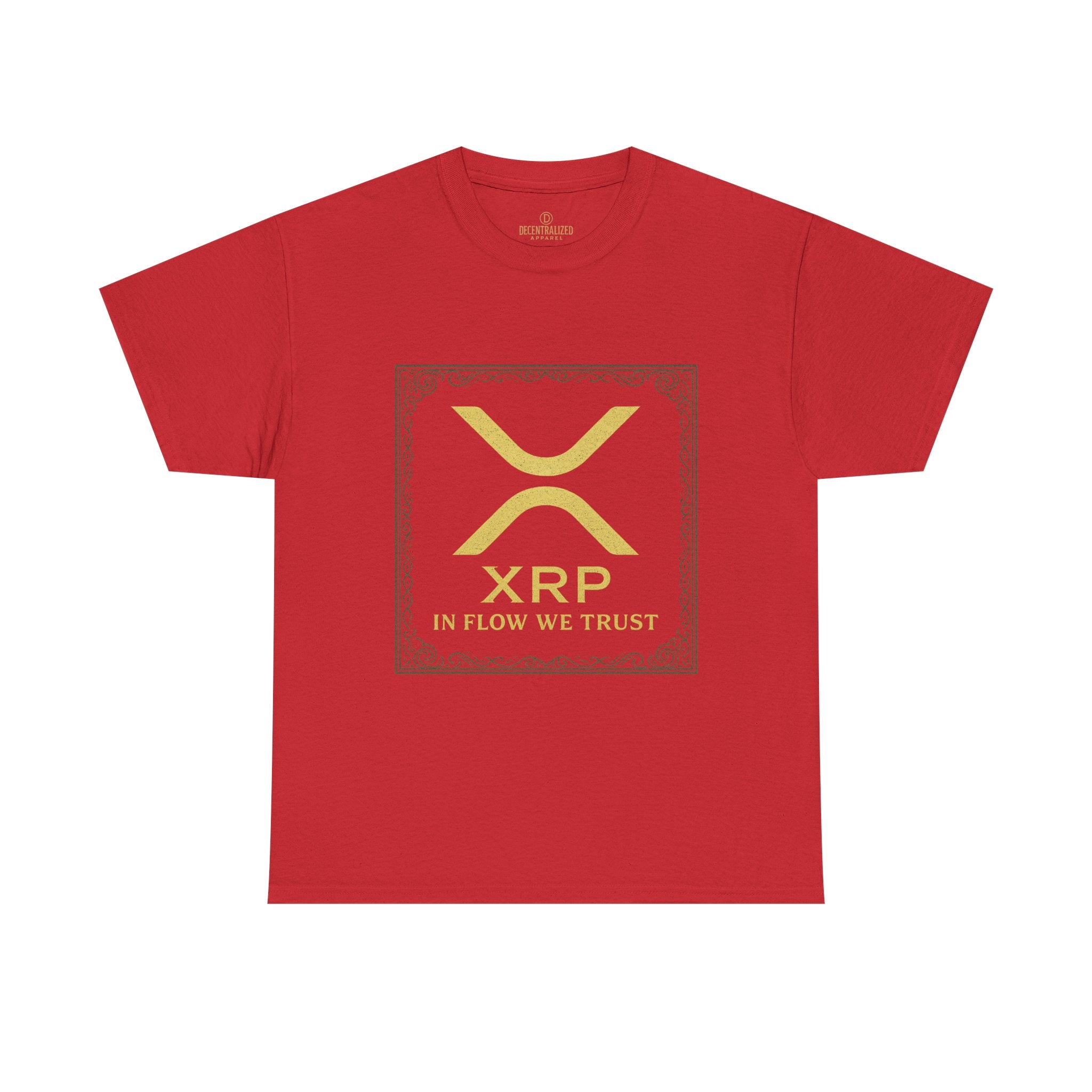 XRP Logo T-Shirt — "In Flow We Trust" Crypto Tee for Ripple Fans