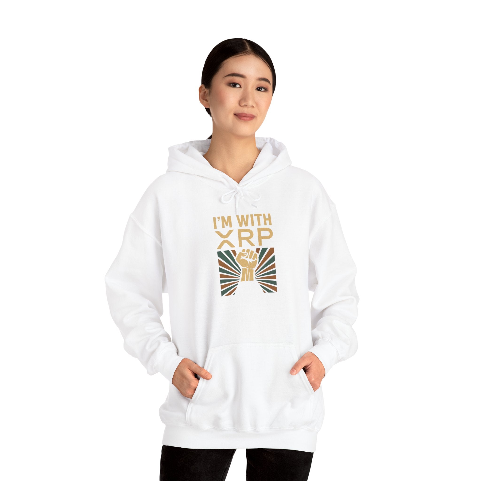 Hoodie — "I'm With XRP" Retro Crypto Graphic Hoodie
