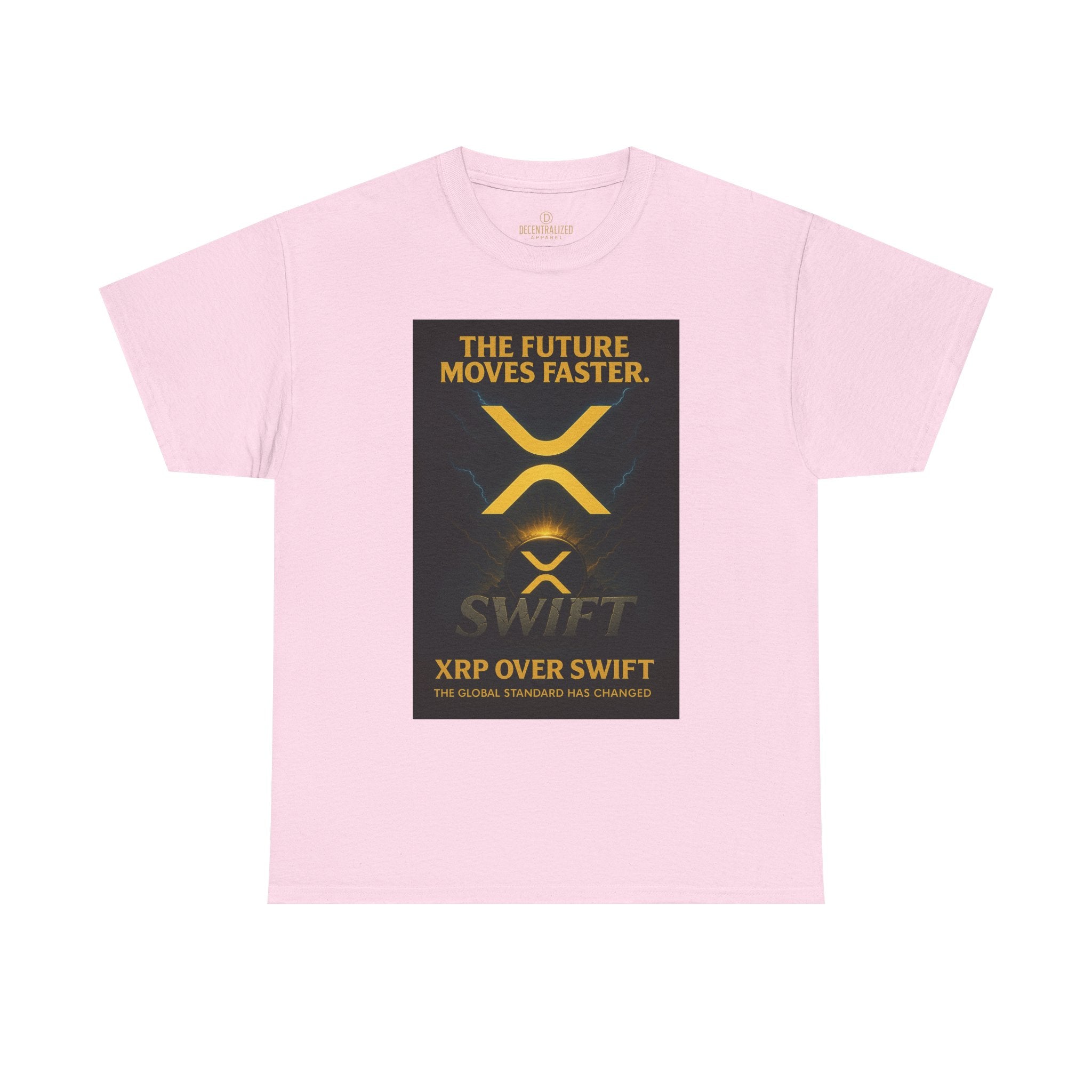 XRP Swift Crypto T-Shirt — “The Future Moves Faster” XRP Over Swift Tee