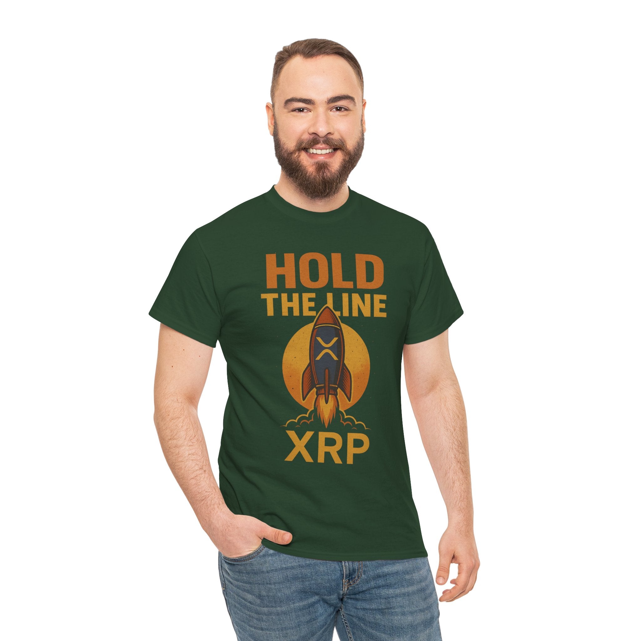 XRP Hold The Line Rocket Tee — Crypto Investor T‑Shirt