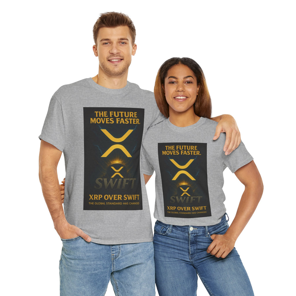 XRP Swift Crypto T-Shirt — “The Future Moves Faster” XRP Over Swift Tee
