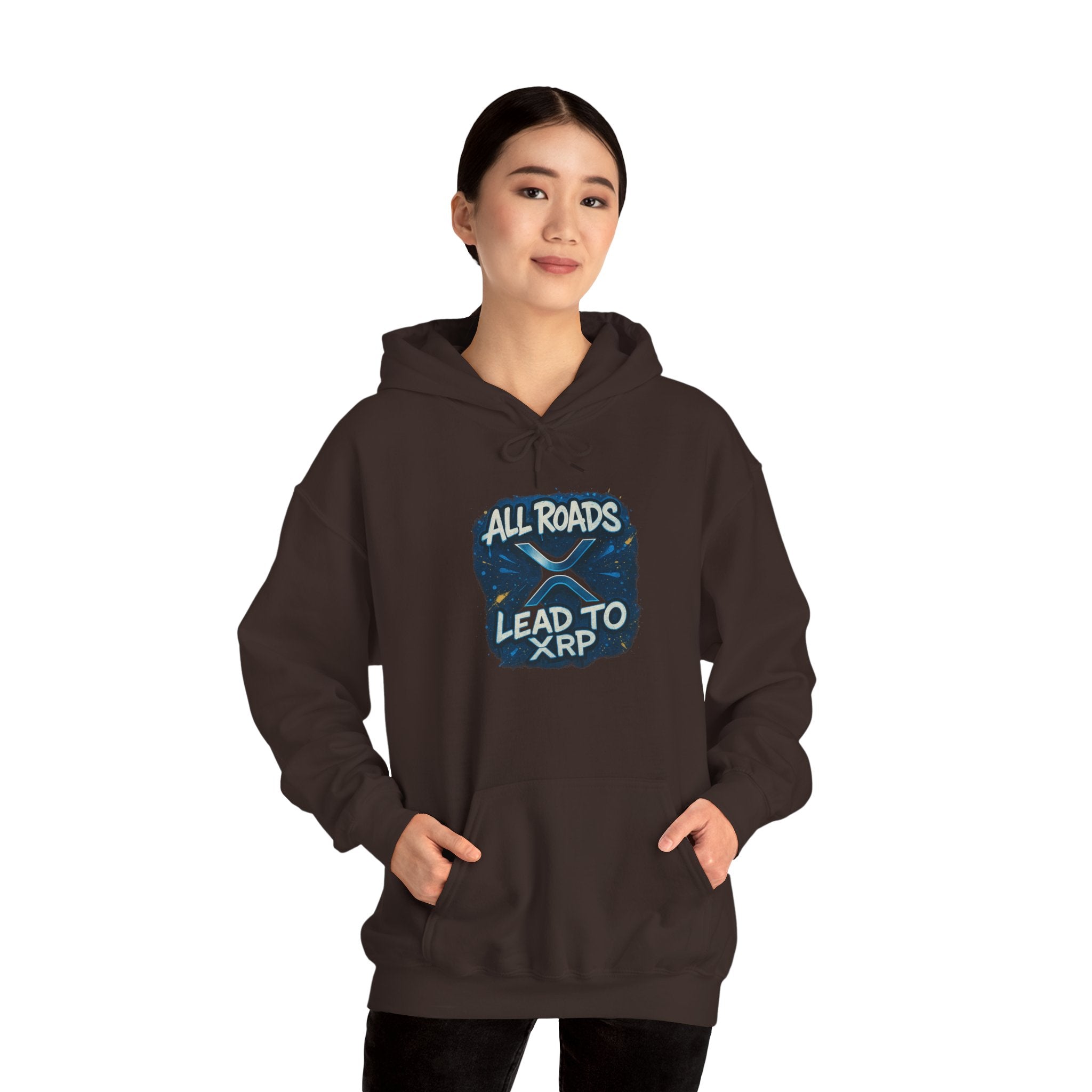 All Roads Lead to XRP Hoodie – Crypto Ripple Logo Sweatshirt