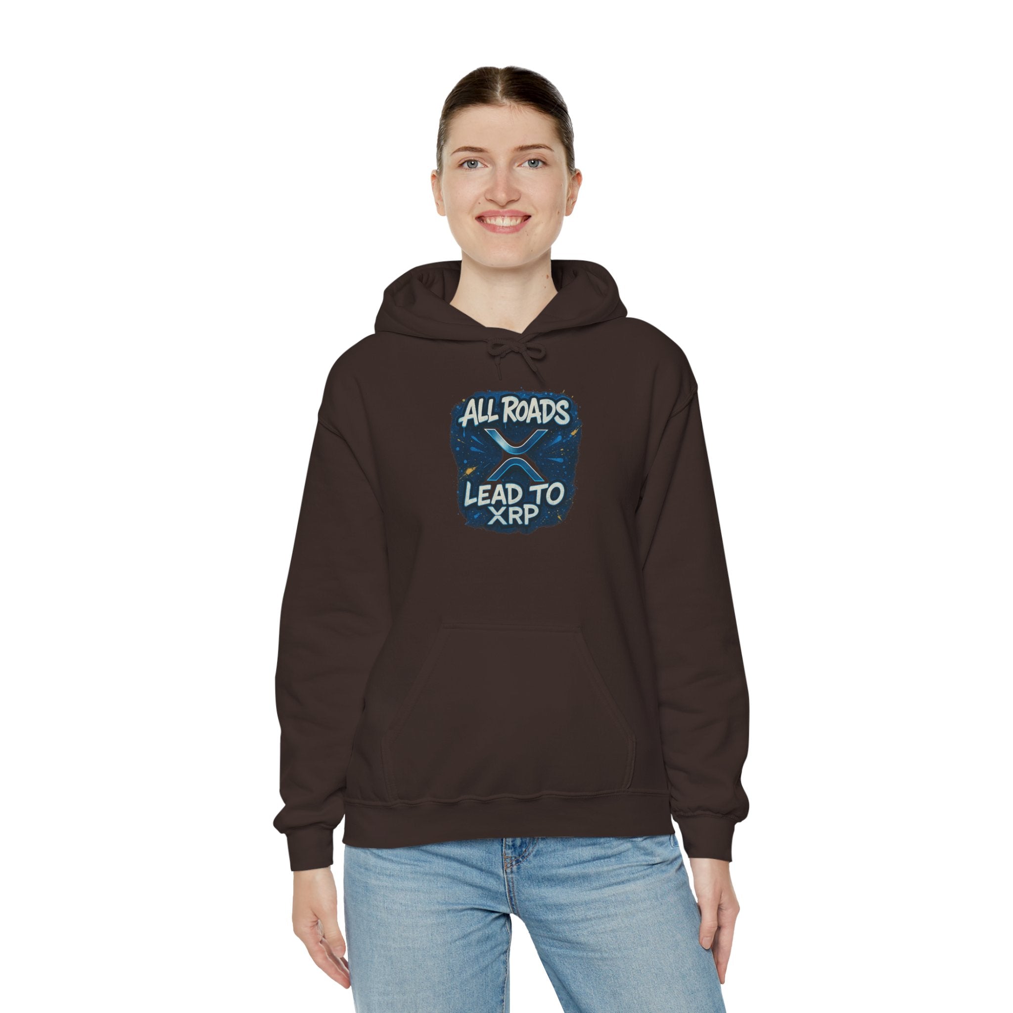 All Roads Lead to XRP Hoodie – Crypto Ripple Logo Sweatshirt