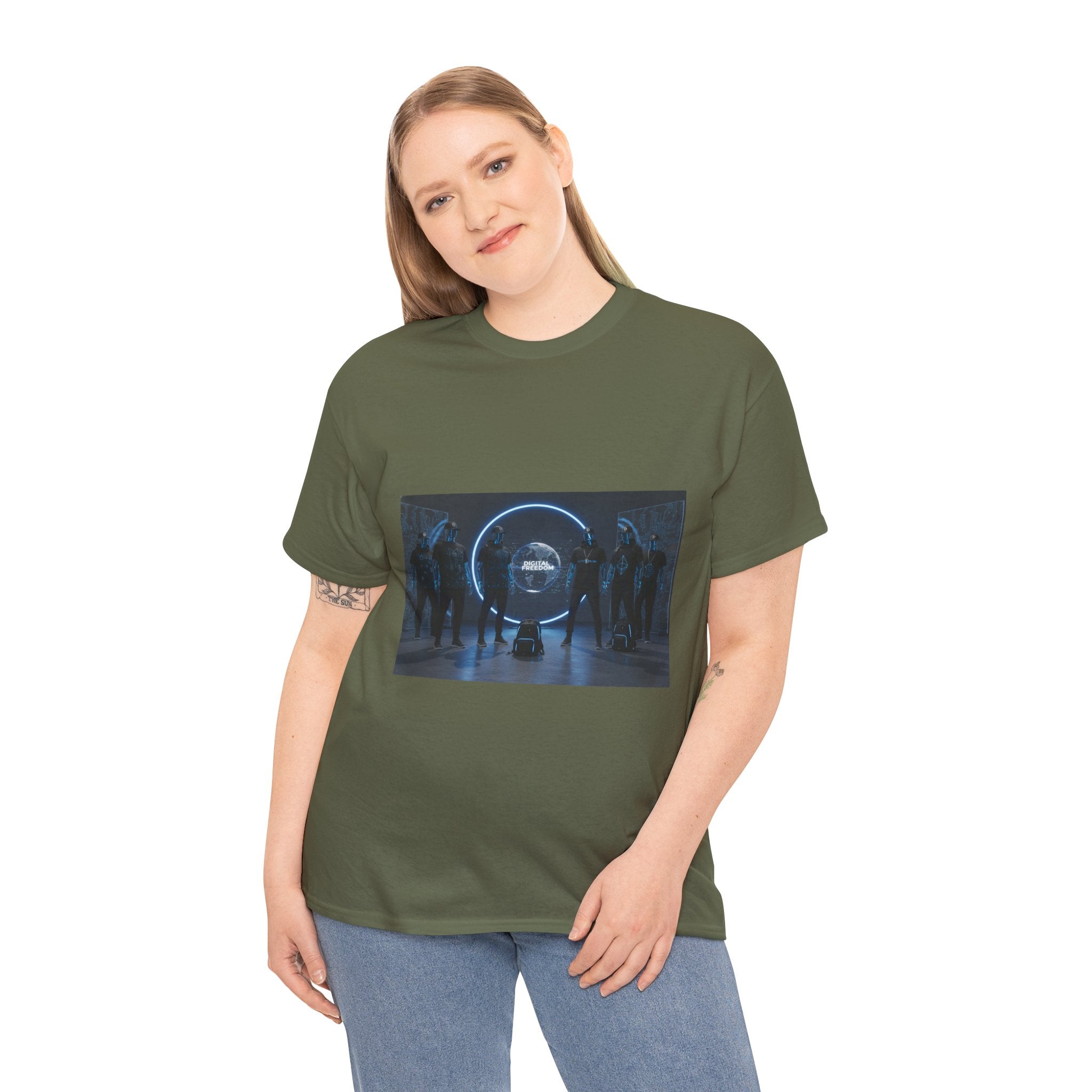 Sci‑Fi Portal Graphic Tee — Futuristic Neon Crew T-Shirt