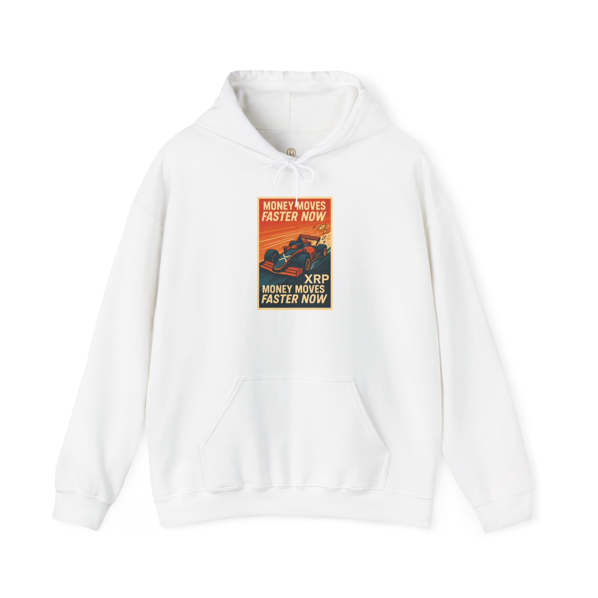 XRP 'Money Moves Faster Now' Hoodie – Crypto Retro Graphic Pullover